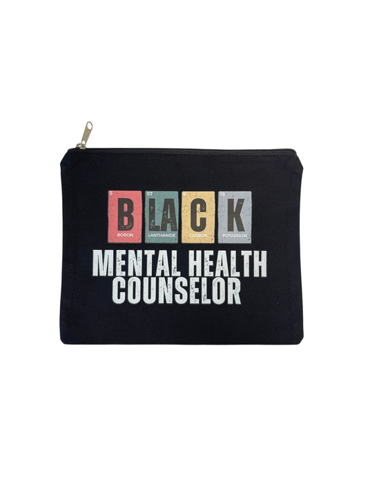 Black Mental Health Counselor Pouch With Zipper